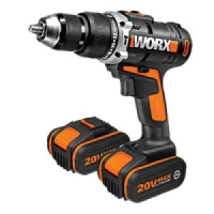 Worx WX372.7 20V Lithium-ion Cordless Hammer Drill With 2 Ba