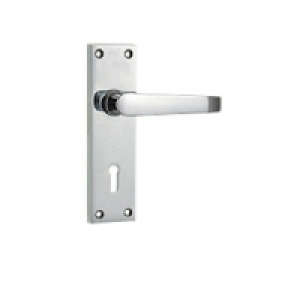 Wickes New York Victorian Straight Lock Handle Chrome Finish
