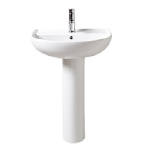 Wickes Renata Round Basin with Full Pedestal 650mm