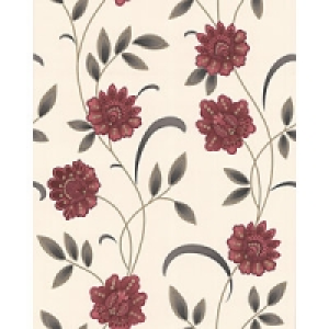 Graham & Brown Premier Sadie Decorative Wallpaper Red/Cream  £16.49