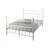 Homebase  Crystal King-size Bed Frame - Ivory.