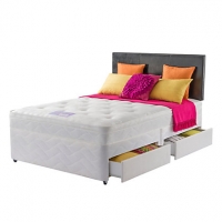 Homebase  Layezee Essentials Calm Tufted Double 4 Drw Divan Bed.