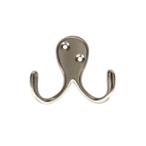 Wickes Two Prong Hook Satin Nickel £2.49