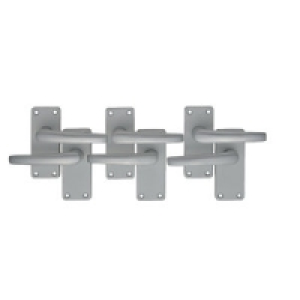 Wickes Contract Straight Latch Handle Set Satin Aluminium 3  £22.56
