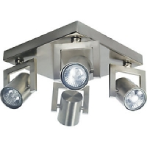 Wickes Kronos Spotlights Brushed Chrome 4 Plate