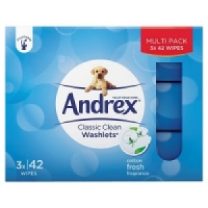Andrex Washlets Classic Clean Multi Pack (3 x 42 Wipes)