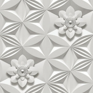Marcel Wanders Wall Flower Decorative Wallpaper White & Grey &pound;20.99
