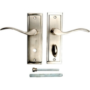 Wickes Bravo Bathroom Handle Satin Nickel Finish