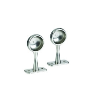 Wickes End Rail Bracket Brushed Nickel 25mm 2 Pack