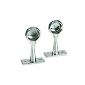 Wickes End Rail Bracket Brushed Nickel 19mm 2 Pack
