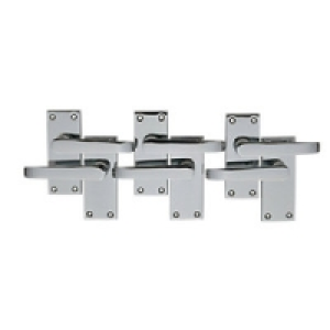 Wickes New York Victorian Straight Latch Handle Set Chrome F £22.56