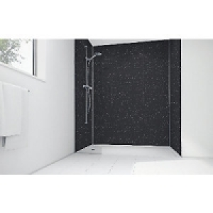 Wickes Black Sparkle Gloss Laminate 1700x900mm 3 sided Showe