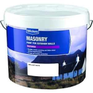 Wickes Textured Masonry Paint White 10L £33.99