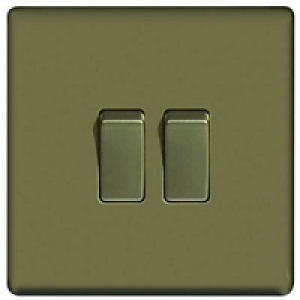 Wickes 10A Light Switch 2 Gang 2 Way Pearl Nickel Screwless  £14.49