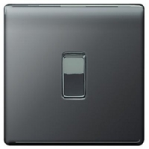 Wickes 10A Light Switch 1 Gang 2 Way Black Nickel Screwless  £9.49