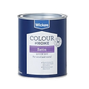 Wickes Quick Dry Satin Paint - Brilliant White 750ml