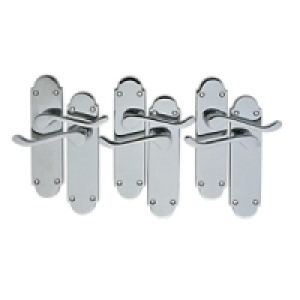 Wickes Vancouver Victorian Shaped Latch Handle Set Chrome Fi £41.57