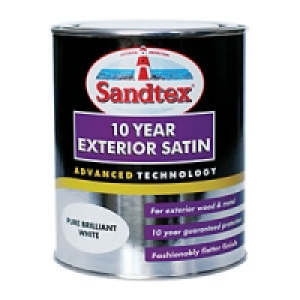 Wickes  Sandtex 10 Year Exterior Satin Pure Brilliant White 750ml