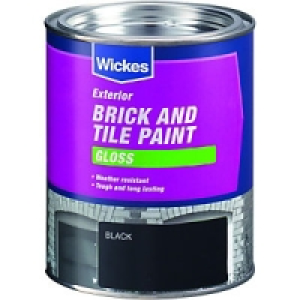 Wickes Exterior Brick & Tile Paint Gloss Black 750ml £12.99