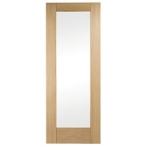 Wickes Oxford Internal Oak Veneer Door Glazed 1 Panel 1981x6