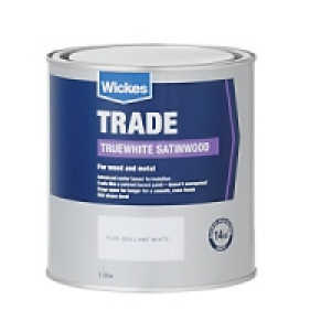 Wickes Truewhite Satinwood Paint Pure Brilliant White 1L £13.99