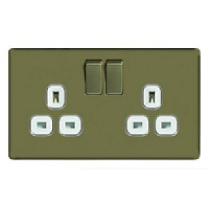Wickes 13A Switched Socket 2 Gang Pearl Nickel Screwless Fla £15.99