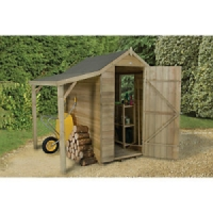 Wickes Overlap Pressure Treated Apex Shed 4 x 6 with Shelter