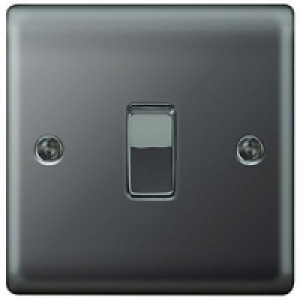 Wickes 10A Light Switch 1 Gang 2 Way Black Nickel Raised Pla £5.99