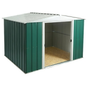 Rowlinson Metal Apex Shed with Floor Green and White 10x8