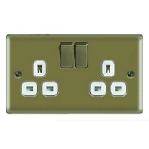 Wickes 13A Switched Socket 2 Gang Pearl Nickel Raised Plate £9.99