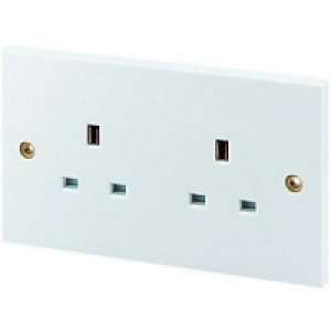 Wickes 13A Unswitched Socket 2 Gang White £2.59