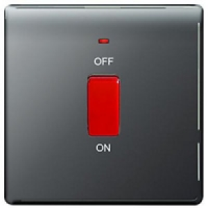 Wickes 45A Cooker Switch 1 Gang Black Nickel Screwless Flat  £26.99