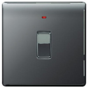 Wickes 20A Light Switch + LED 1 Gang Black Nickel Screwless  £22.49