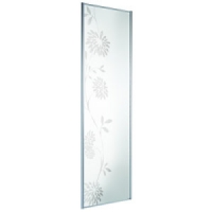 Wickes Floral Print Sliding Wardrobe Door Silver Framed Mirr £87.20