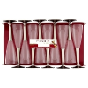 Mozaik Mozak by Sabert Champagne Flutes Silver Stem 10 x 10cl