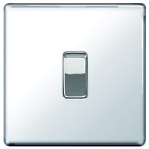 Wickes 10A Light Switch 1 Gang 2 Way Polished Chrome Screwle £9.49
