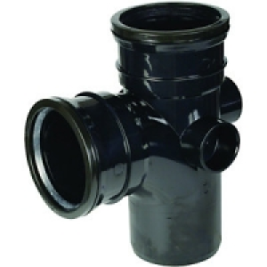 Wickes 110mm Black Soil Pipe 92.5 Deg Branch
