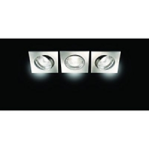 Wickes Tilt Square Downlight Brushed Chrome 3 Pack