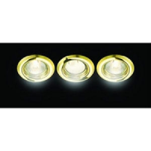 Wickes Energy Efficient Downlight Brass 3 Pack