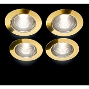 Wickes Halogen Fixed Downlight Brass 4 Pack