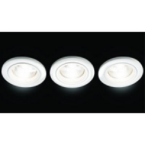 Wickes Fire Rated Fixed Downlight White 3 Pack £24.99