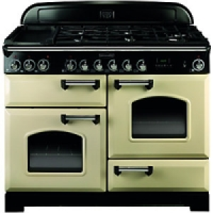 Rangemaster Classic Delux 110 Dual Fuel Latte & Chrome