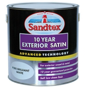 Sandtex 10 Year Exterior Satin Pure Brilliant White 2.5L £30.00