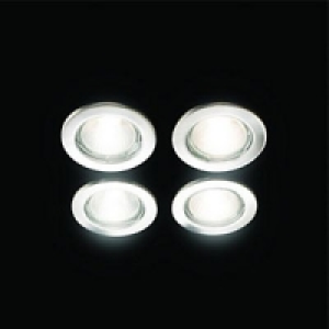 Wickes Fixed Downlight Brushed Chrome 4 Pack
