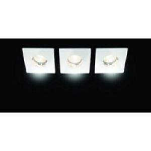 Wickes Keswick Fixed Square Bathroom Downlight White 3 Pack