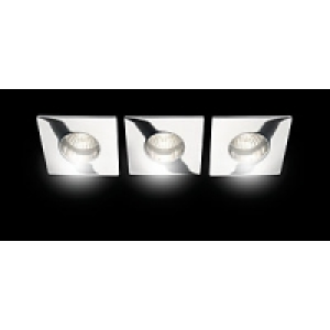 Wickes Keswick Fixed Square Bathroom Downlight Chrome 3 Pack