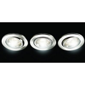 Wickes Fire Rated Tilt Downlight Brushed Chrome 3 Pack £29.99