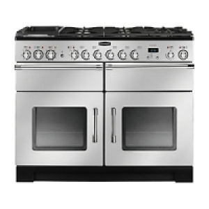 Rangemaster Excel 110 Dual Fuel Cooker Silver & Chrome