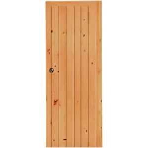 Wickes Keswick Internal Softwood Door Knotty Pine Ledged & B