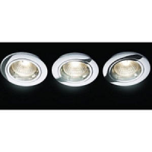 Wickes Fire Rated Fixed Downlight Chrome 3 Pack
